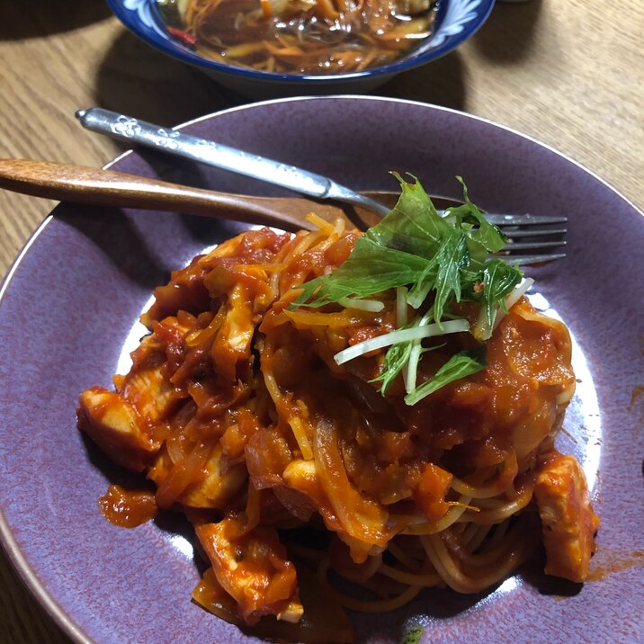 ダイエットレシピ！サラダチキンで簡単アラビアータ